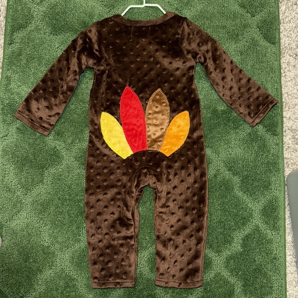 Mud Pie Brown Turkey One Piece. Size 6-9 month - Picture 2 of 4